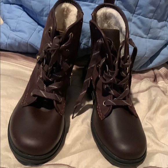 UGG HAPSBURG HIKER Brown Leather Lace-Up Boots brand new NO ORIGINAL BOX - Picture 4 of 15